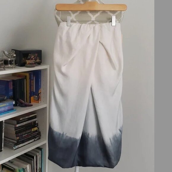 Graham & Spencer 100% Silk Ombre Pink & White Dip Dye Dress Medium - Picture 2 of 11